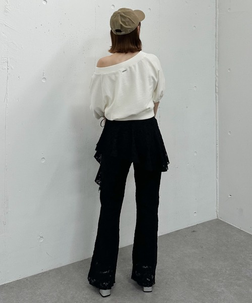 juemi ピグメント　オフショル　スウェット 美品 juemi オフショルピグメントスウェット クロップド丈