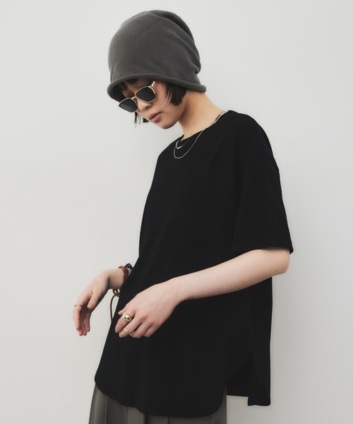 HANNE(アン)の「カーブヘムルーズTEE(Tシャツ/カットソー・レディース・ホワイト/ブラック/グレー・FREE)」の15枚目の写真