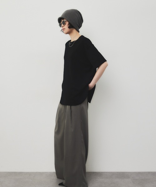 HANNE(アン)の「カーブヘムルーズTEE(Tシャツ/カットソー・レディース・ホワイト/ブラック/グレー・FREE)」の18枚目の写真