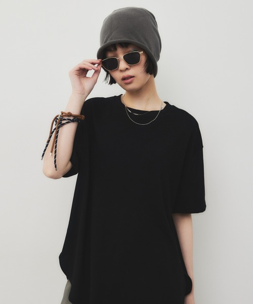 HANNE(アン)の「カーブヘムルーズTEE(Tシャツ/カットソー・レディース・ホワイト/ブラック/グレー・FREE)」の14枚目の写真