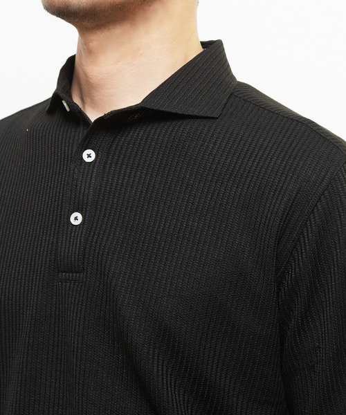 MEN'S MELROSE(メンズメルローズ)の「リンクスストライプ 半袖ホリゾンタルカラーポロシャツ(ポロシャツ・メンズ・ブラウン/ネイビー/ブラック/グレー・2/3/5/4)」の22枚目の写真