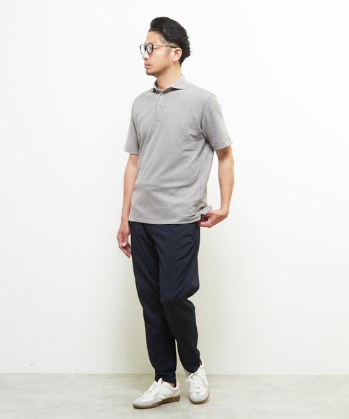 MEN'S MELROSE(メンズメルローズ)の「リンクスストライプ 半袖ホリゾンタルカラーポロシャツ(ポロシャツ・メンズ・ブラウン/ネイビー/ブラック/グレー・2/3/5/4)」の17枚目の写真