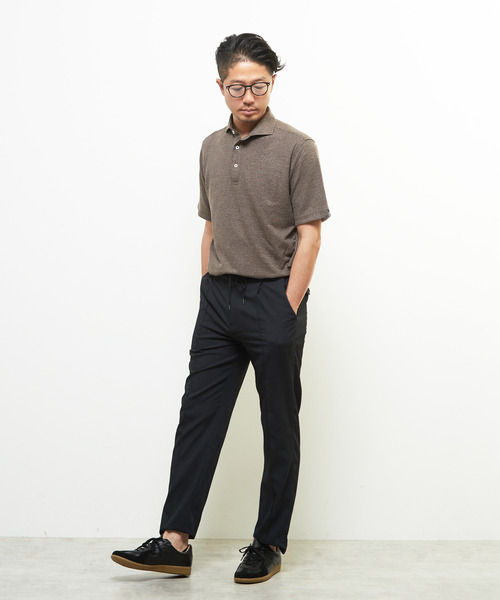 MEN'S MELROSE(メンズメルローズ)の「リンクスストライプ 半袖ホリゾンタルカラーポロシャツ(ポロシャツ・メンズ・ブラウン/ネイビー/ブラック/グレー・2/3/5/4)」の11枚目の写真