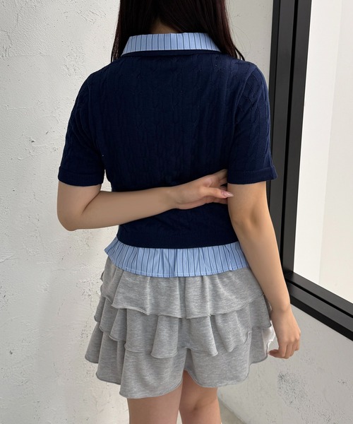 apres jour mignon(アプレジュールミニョン)の「ダブル襟トップス【ZOZOTOWN限定アイテム】(ニット/セーター・レディース・グレー/ネイビー・X-LARGE/フリー)」の5枚目の写真