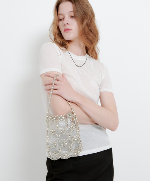 kiehtova(キエトヴァ)の「【kiehtova】SILVER BALL BEADS BAG/シルバー ボール ビーズ バッグ(ハンドバッグ・レディース・シルバー・FREE)」の1枚目の写真