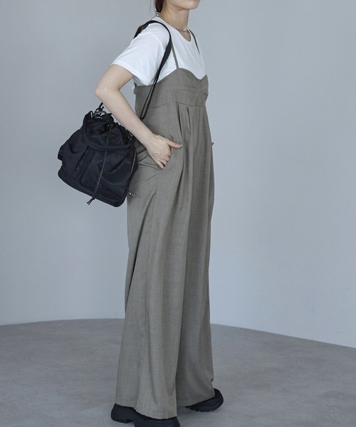 &MARKS(アンドマークス)の「N13【軽量・2WAY】ナイロンバケツバッグ(ショルダーバッグ・レディース・ブラック/ブラウン/グレー/オフホワイト/カーキ・FREE)」の6枚目の写真