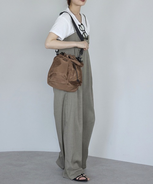 &MARKS(アンドマークス)の「N13【軽量・2WAY】ナイロンバケツバッグ(ショルダーバッグ・レディース・ブラック/ブラウン/グレー/オフホワイト/カーキ・FREE)」の18枚目の写真