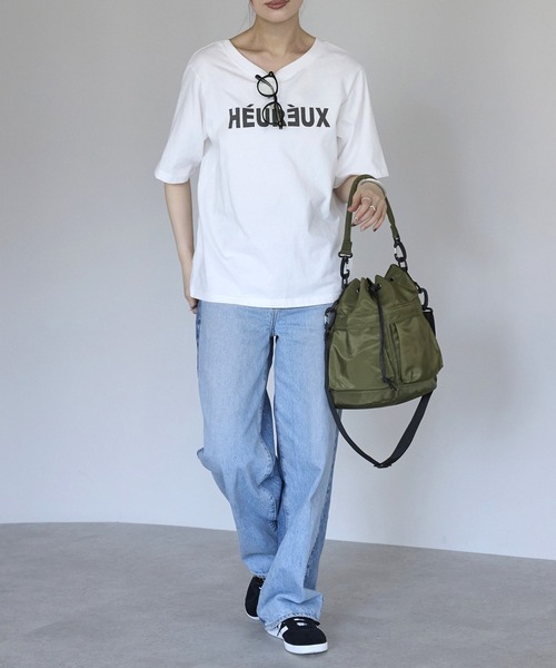 &MARKS(アンドマークス)の「N13【軽量・2WAY】ナイロンバケツバッグ(ショルダーバッグ・レディース・ブラック/ブラウン/グレー/オフホワイト/カーキ・FREE)」の11枚目の写真