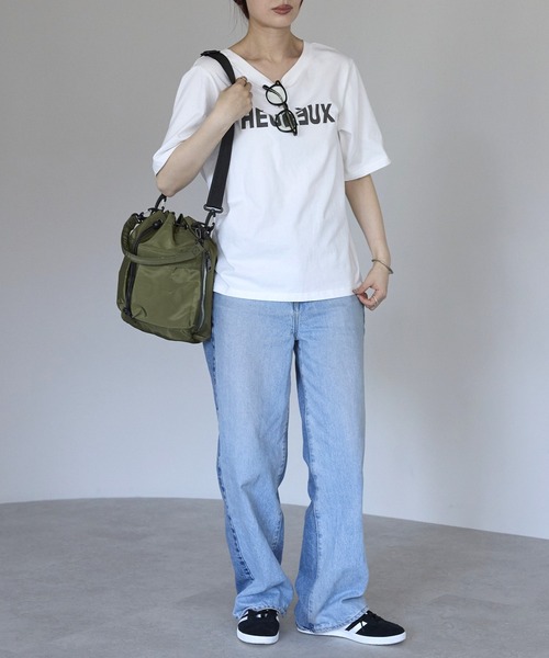 &MARKS(アンドマークス)の「N13【軽量・2WAY】ナイロンバケツバッグ(ショルダーバッグ・レディース・ブラック/ブラウン/グレー/オフホワイト/カーキ・FREE)」の14枚目の写真