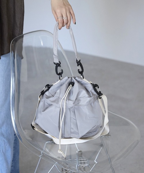 セール】N13【軽量・2WAY】ナイロンバケツバッグ（ショルダーバッグ