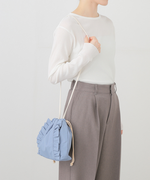 B.C STOCK(ベーセーストック)の「T.S.L/ティーエスエル フリル巾着ショルダーバッグ(ショルダーバッグ・レディース・イエロー/ブルー/ブラック・FREE)」の18枚目の写真
