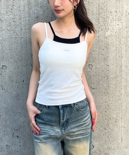 3.3 Field Trip （3.3フィールドトリップ）の「3.3 Field Trip／レイヤードタンクトップ(カップ付き)（タンクトップ・レディース・ホワイト/ブラック/チャコール・FREE）」の2枚目の写真