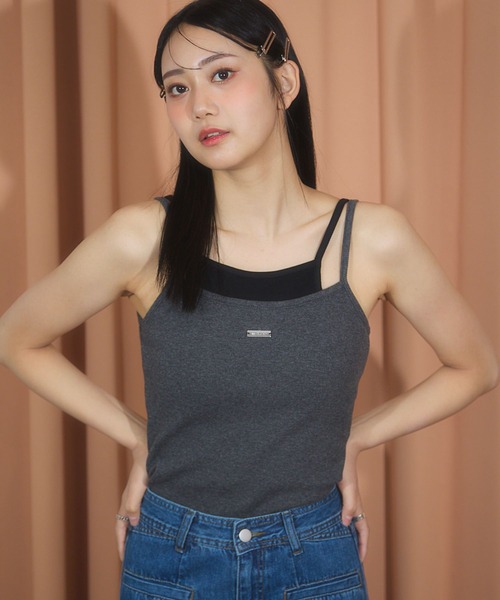 3.3 Field Trip （3.3フィールドトリップ）の「3.3 Field Trip／レイヤードタンクトップ(カップ付き)（タンクトップ・レディース・ホワイト/ブラック/チャコール・FREE）」の3枚目の写真