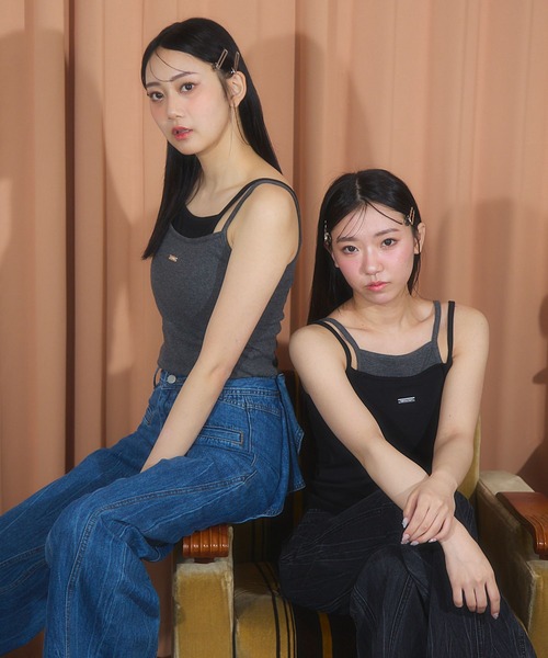 3.3 Field Trip （3.3フィールドトリップ）の「3.3 Field Trip／レイヤードタンクトップ(カップ付き)（タンクトップ・レディース・ホワイト/ブラック/チャコール・FREE）」の8枚目の写真