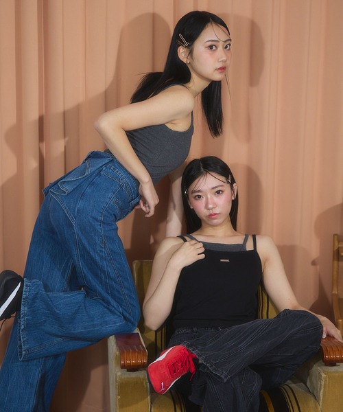 3.3 Field Trip （3.3フィールドトリップ）の「3.3 Field Trip／レイヤードタンクトップ(カップ付き)（タンクトップ・レディース・ホワイト/ブラック/チャコール・FREE）」の9枚目の写真