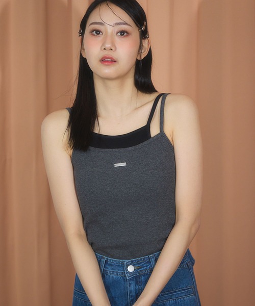 3.3 Field Trip （3.3フィールドトリップ）の「3.3 Field Trip／レイヤードタンクトップ(カップ付き)（タンクトップ・レディース・ホワイト/ブラック/チャコール・FREE）」の17枚目の写真