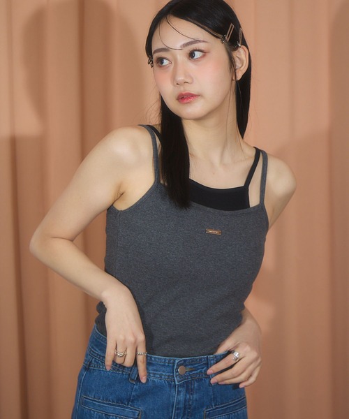 3.3 Field Trip （3.3フィールドトリップ）の「3.3 Field Trip／レイヤードタンクトップ(カップ付き)（タンクトップ・レディース・ホワイト/ブラック/チャコール・FREE）」の18枚目の写真