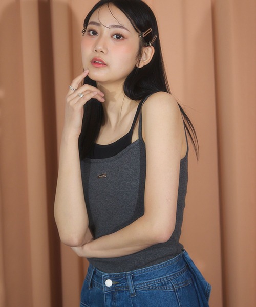 3.3 Field Trip （3.3フィールドトリップ）の「3.3 Field Trip／レイヤードタンクトップ(カップ付き)（タンクトップ・レディース・ホワイト/ブラック/チャコール・FREE）」の19枚目の写真