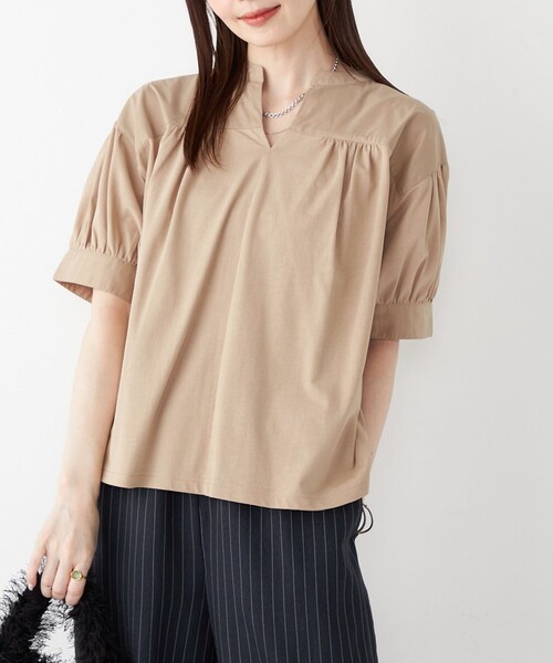 SHIPS for women / シップスウィメン SHIPS Colors:〈手洗い可能〉ハイツイスト コンビ スキッパー プルオーバー SHIPS Colors:〈手洗い可能〉ハイツイスト コンビ スキッパー