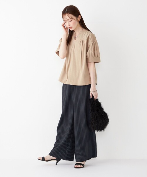 SHIPS for women / シップスウィメン SHIPS Colors:〈手洗い可能〉ハイツイスト コンビ スキッパー プルオーバー SHIPS Colors:〈手洗い可能〉ハイツイスト コンビ スキッパー