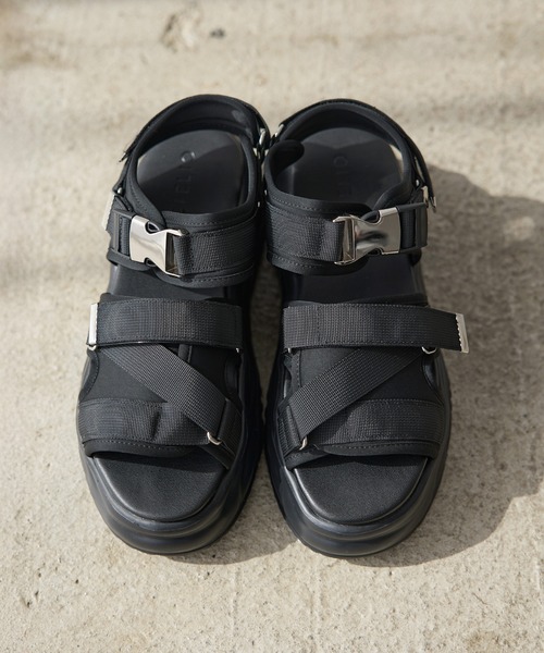 ETELIO（エテリオ）の「+7cmクロスデザインバックル厚底サンダル（サンダル・メンズ・ブラック・S/M/L）」の17枚目の写真