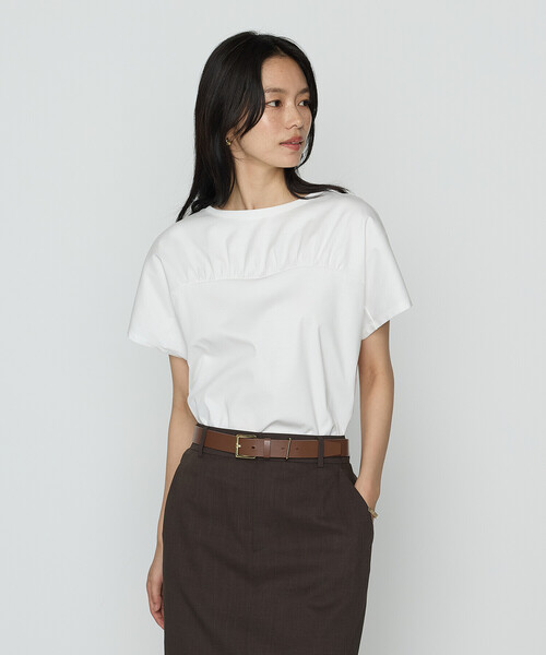 COMME CA（コムサ）の「コヒノールスムース ビスチェ風カットソー（Tシャツ/カットソー・レディース・ブルー/ブラック/ホワイト/グレイッシュベージュ・11号/9号）」の2枚目の写真