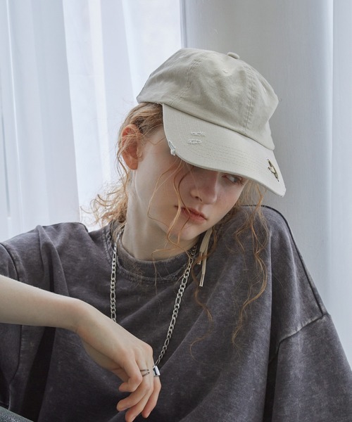 Spielio（シュピーリオ）の「【Spielio】Dove and cord design cap/ ハトメ×コードデザインキャップ（キャップ・メンズ・ベージュ/ブラック・FREE）」の5枚目の写真