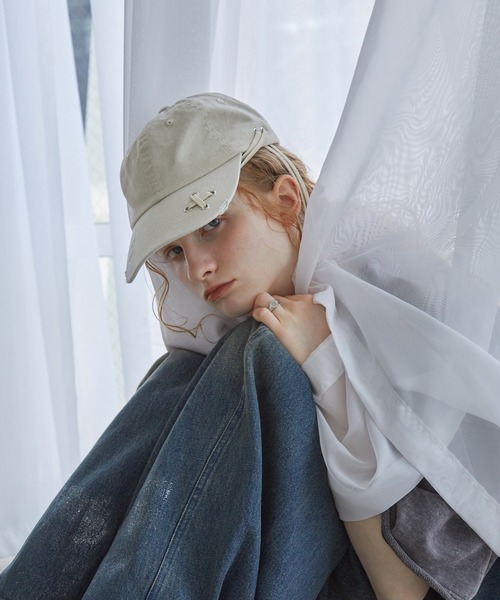 Spielio（シュピーリオ）の「【Spielio】Dove and cord design cap/ ハトメ×コードデザインキャップ（キャップ・メンズ・ベージュ/ブラック・FREE）」の11枚目の写真