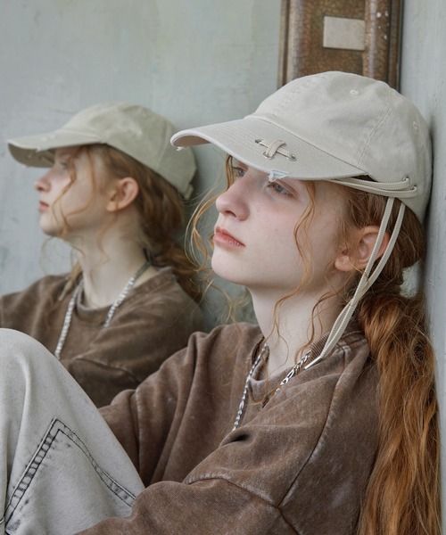 Spielio（シュピーリオ）の「【Spielio】Dove and cord design cap/ ハトメ×コードデザインキャップ（キャップ・メンズ・ベージュ/ブラック・FREE）」の12枚目の写真