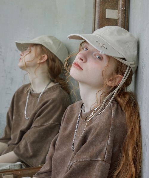 Spielio（シュピーリオ）の「【Spielio】Dove and cord design cap/ ハトメ×コードデザインキャップ（キャップ・メンズ・ベージュ/ブラック・FREE）」の13枚目の写真