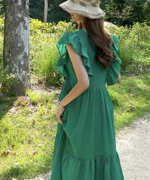 FREE STYLISTS(フリー スタイリスト)の「YUGA_YGMC Frill sleeve tiered dress(ワンピース・レディース・ブラック/グリーン・FREE)」の18枚目の写真