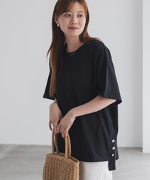 nAvy 裾ボタンオーバーTシャツ