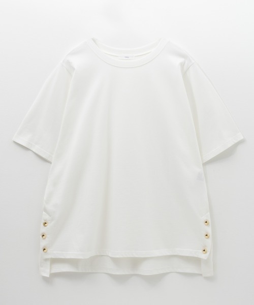 NAVY(ネイビー)の「nAvy 裾ボタンオーバーTシャツ(Tシャツ/カットソー・レディース・ベージュ/オフホワイト/ブラック・M/L)」の13枚目の写真