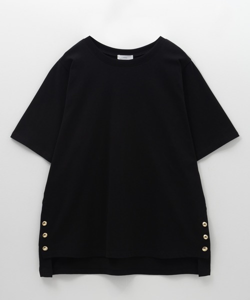 NAVY(ネイビー)の「nAvy 裾ボタンオーバーTシャツ(Tシャツ/カットソー・レディース・ベージュ/オフホワイト/ブラック・M/L)」の15枚目の写真