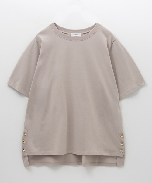 NAVY(ネイビー)の「nAvy 裾ボタンオーバーTシャツ(Tシャツ/カットソー・レディース・ベージュ/オフホワイト/ブラック・M/L)」の17枚目の写真