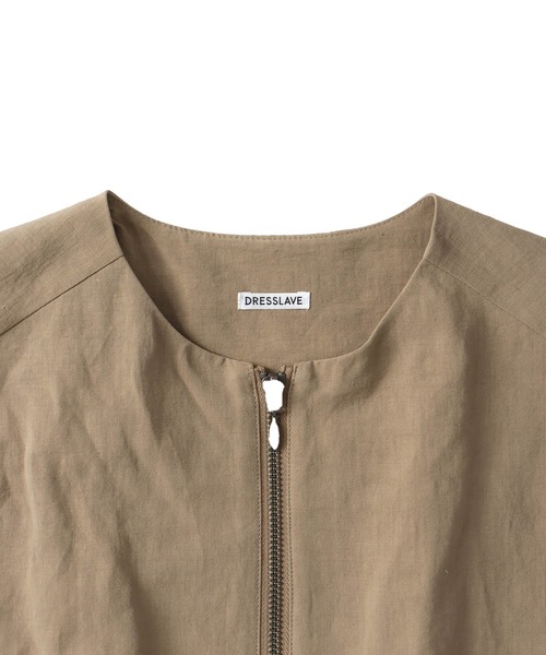 DRESSLAVE（ドレスレイブ）の「tuck bubble sleeveless blouson(タックバブルスリーブレスブルゾン)（ブルゾン・レディース・ホワイト/ブラウン・38）」の12枚目の写真