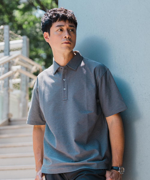 EDIFICE（エディフィス）の「"吸水速乾機能"ALBINI オープン ポロシャツ（ポロシャツ・メンズ・ブルー/チョコ/ネイビー/ブラック系その他/ブラック・SMALL/MEDIUM/LARGE）」の2枚目の写真