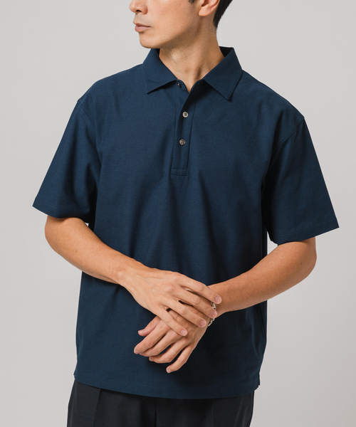 EDIFICE（エディフィス）の「"吸水速乾機能"ALBINI オープン ポロシャツ（ポロシャツ・メンズ・ブルー/チョコ/ネイビー/ブラック系その他/ブラック・SMALL/MEDIUM/LARGE）」の4枚目の写真