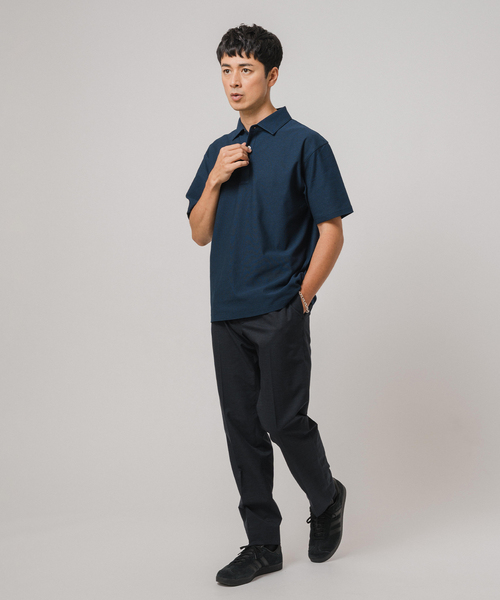 EDIFICE（エディフィス）の「"吸水速乾機能"ALBINI オープン ポロシャツ（ポロシャツ・メンズ・ブルー/チョコ/ネイビー/ブラック系その他/ブラック・SMALL/MEDIUM/LARGE）」の6枚目の写真