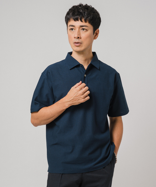 EDIFICE（エディフィス）の「"吸水速乾機能"ALBINI オープン ポロシャツ（ポロシャツ・メンズ・ブルー/チョコ/ネイビー/ブラック系その他/ブラック・SMALL/MEDIUM/LARGE）」の8枚目の写真