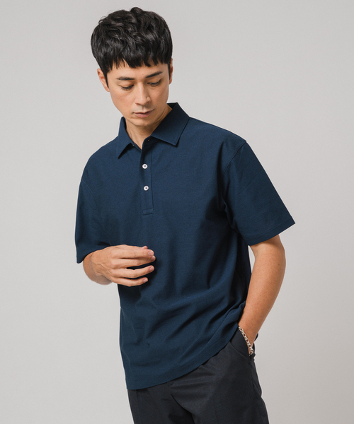 EDIFICE（エディフィス）の「"吸水速乾機能"ALBINI オープン ポロシャツ（ポロシャツ・メンズ・ブルー/チョコ/ネイビー/ブラック系その他/ブラック・SMALL/MEDIUM/LARGE）」の9枚目の写真