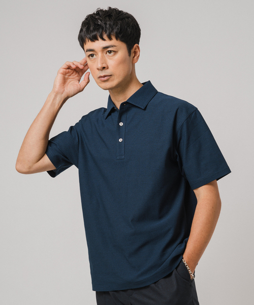 EDIFICE（エディフィス）の「"吸水速乾機能"ALBINI オープン ポロシャツ（ポロシャツ・メンズ・ブルー/チョコ/ネイビー/ブラック系その他/ブラック・SMALL/MEDIUM/LARGE）」の11枚目の写真