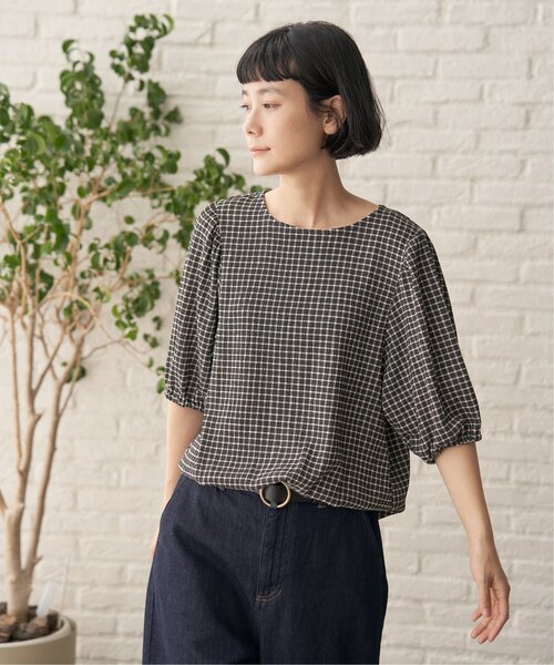 LBC(エルビーシー)の「楊柳Tブラウス(Tシャツ/カットソー・レディース・グレー/スカイブルー/その他31/ブラック・M)」の7枚目の写真
