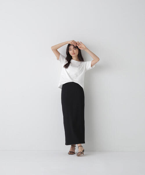 NATURAL BEAUTY BASIC（ナチュラルビューティーベーシック）の「＜保護猫プロジェクト＞レタリングロゴTシャツ（Tシャツ/カットソー・レディース・ベージュ/オフホワイト/ブルー・FREE）」の8枚目の写真
