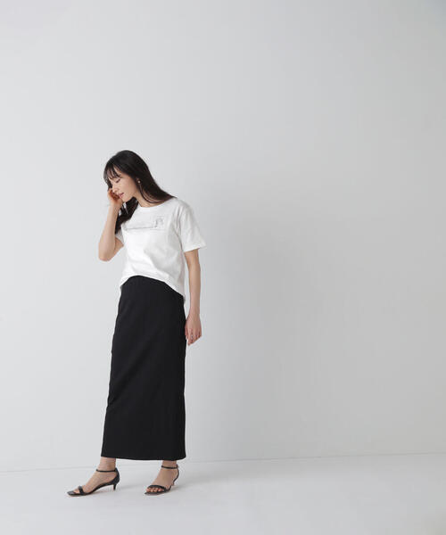 NATURAL BEAUTY BASIC（ナチュラルビューティーベーシック）の「＜保護猫プロジェクト＞レタリングロゴTシャツ（Tシャツ/カットソー・レディース・ベージュ/オフホワイト/ブルー・FREE）」の10枚目の写真