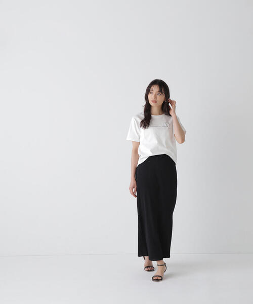 NATURAL BEAUTY BASIC（ナチュラルビューティーベーシック）の「＜保護猫プロジェクト＞レタリングロゴTシャツ（Tシャツ/カットソー・レディース・ベージュ/オフホワイト/ブルー・FREE）」の12枚目の写真