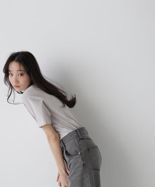 NATURAL BEAUTY BASIC（ナチュラルビューティーベーシック）の「＜保護猫プロジェクト＞レタリングロゴTシャツ（Tシャツ/カットソー・レディース・ベージュ/オフホワイト/ブルー・FREE）」の16枚目の写真