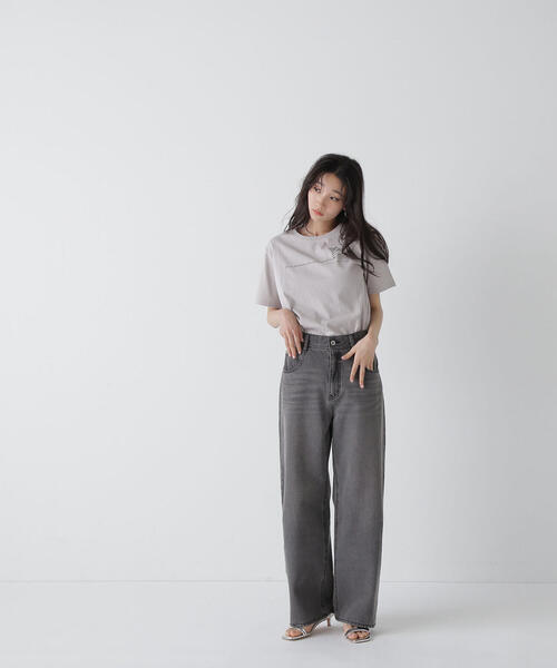 NATURAL BEAUTY BASIC（ナチュラルビューティーベーシック）の「＜保護猫プロジェクト＞レタリングロゴTシャツ（Tシャツ/カットソー・レディース・ベージュ/オフホワイト/ブルー・FREE）」の19枚目の写真