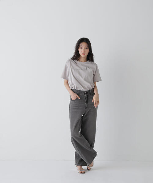 NATURAL BEAUTY BASIC（ナチュラルビューティーベーシック）の「＜保護猫プロジェクト＞レタリングロゴTシャツ（Tシャツ/カットソー・レディース・ベージュ/オフホワイト/ブルー・FREE）」の22枚目の写真