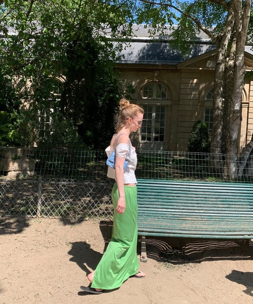 chuclla（チュクラ）の「【LONSLAN】リラクシー ロングカットソースカート CHLONW25s052（スカート・レディース・ライトグリーン/ブラック・S/M）」の20枚目の写真